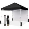 image:imageCROWN SHADES 10x10 Pop Up Canopy with 1 Side Wall  Beach Tent with One Push Setup  Outdoor Sun Shade for Events Parties Camping  Gazebo with STONGo Cover Bag BlueBlack