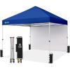 image:imageCROWN SHADES 10x10 Pop Up Canopy with 1 Side Wall  Beach Tent with One Push Setup  Outdoor Sun Shade for Events Parties Camping  Gazebo with STONGo Cover Bag BlueNavy Blue