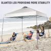 image:imageCROWN SHADES 9x9 Pop Up Canopy Tent Slanted Legs for Added Stability  Beach Tent Sun Shelter for Outdoor Shades  Canopy with 11x11 Base with Carry Bag White