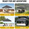 image:imageCROWN SHADES 10x10 Pop Up Canopy  Beach Tent with One Push Setup  Easy Outdoor Sun Shade for Events Parties Camping  Gazebo with STONGo Cover Bag Silver Coated Top Red StripsGrid Grey