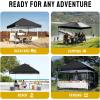 image:imageCROWN SHADES 10x10 Pop Up Canopy  Beach Tent with One Push Setup  Easy Outdoor Sun Shade for Events Parties Camping  Gazebo with STONGo Cover Bag Silver Coated Top Red StripsBlack