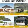 image:imageCROWN SHADES 10x10 Pop Up Canopy  Beach Tent with One Push Setup  Easy Outdoor Sun Shade for Events Parties Camping  Gazebo with STONGo Cover Bag Silver Coated Top Red StripsGrid Grey