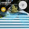 image:imageCROWN SHADES 10x10 Pop Up Canopy  Beach Tent with One Push Setup  Easy Outdoor Sun Shade for Events Parties Camping  Gazebo with STONGo Cover Bag Silver Coated Top Red StripsCyan Blue Stripes
