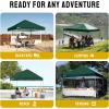 image:imageCROWN SHADES 10x10 Pop Up Canopy  Beach Tent with One Push Setup  Easy Outdoor Sun Shade for Events Parties Camping  Gazebo with STONGo Cover Bag Silver Coated Top Red StripsForest Green