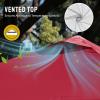 image:imageCROWN SHADES 10x10 Pop Up Canopy  Beach Tent with One Push Setup  Easy Outdoor Sun Shade for Events Parties Camping  Gazebo with STONGo Cover Bag Silver Coated Top Red StripsRed