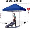 image:imageCROWN SHADES 10x10 Pop Up Canopy  Beach Tent with One Push Setup  Easy Outdoor Sun Shade for Events Parties Camping  Gazebo with STONGo Cover Bag Silver Coated Top Red StripsNavy Blue