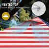 image:imageCROWN SHADES 10x10 Pop Up Canopy  Beach Tent with One Push Setup  Easy Outdoor Sun Shade for Events Parties Camping  Gazebo with STONGo Cover Bag Silver Coated Top Red StripsAmerican Flag