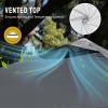 image:imageCROWN SHADES 10x10 Pop Up Canopy  Beach Tent with One Push Setup  Easy Outdoor Sun Shade for Events Parties Camping  Gazebo with STONGo Cover Bag Silver Coated Top Red StripsGrid Grey