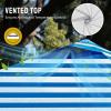 image:imageCROWN SHADES 10x10 Pop Up Canopy  Beach Tent with One Push Setup  Easy Outdoor Sun Shade for Events Parties Camping  Gazebo with STONGo Cover Bag Silver Coated Top Red StripsSky Blue Stripes