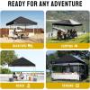 image:imageCROWN SHADES 10x10 Pop Up Canopy  Beach Tent with One Push Setup  Easy Outdoor Sun Shade for Events Parties Camping  Gazebo with STONGo Cover Bag Silver Coated Top Red StripsBlack