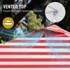 image:imageCROWN SHADES 10x10 Pop Up Canopy  Beach Tent with One Push Setup  Easy Outdoor Sun Shade for Events Parties Camping  Gazebo with STONGo Cover Bag Silver Coated Top Red StripsRed Stripes