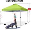 image:imageCROWN SHADES 10x10 Pop Up Canopy  Beach Tent with One Push Setup  Easy Outdoor Sun Shade for Events Parties Camping  Gazebo with STONGo Cover Bag Silver Coated Top Red StripsGreen