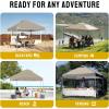 image:imageCROWN SHADES 10x10 Pop Up Canopy  Beach Tent with One Push Setup  Easy Outdoor Sun Shade for Events Parties Camping  Gazebo with STONGo Cover Bag Silver Coated Top Red StripsBeige