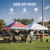 image:imageCROWN SHADES 10x10 Pop Up Canopy  Beach Tent with One Push Setup  Easy Outdoor Sun Shade for Events Parties Camping  Gazebo with STONGo Cover Bag Silver Coated Top Red StripsAmerican Flag