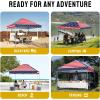 image:imageCROWN SHADES 10x10 Pop Up Canopy  Beach Tent with One Push Setup  Easy Outdoor Sun Shade for Events Parties Camping  Gazebo with STONGo Cover Bag Silver Coated Top Red StripsAmerican Flag