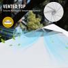 image:imageCROWN SHADES 10x10 Pop Up Canopy  Beach Tent with One Push Setup  Easy Outdoor Sun Shade for Events Parties Camping  Gazebo with STONGo Cover Bag Silver Coated Top Red StripsGrid White