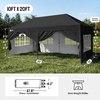 image:imageCROWN SHADES 10X10 Pop Up Canopy Outdoor Camping Canopy Tent 150D SilverCoated Fabric with 4 Sidewalls 4 Sand Bags Metal Frame WhiteBlack