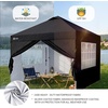 image:imageCROWN SHADES 10X10 Pop Up Canopy Outdoor Camping Canopy Tent 150D SilverCoated Fabric with 4 Sidewalls 4 Sand Bags Metal Frame WhiteBlack