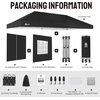 image:imageCROWN SHADES 10X10 Pop Up Canopy Outdoor Camping Canopy Tent 150D SilverCoated Fabric with 4 Sidewalls 4 Sand Bags Metal Frame WhiteBlack