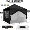 image:imageCROWN SHADES 10X10 Pop Up Canopy Outdoor Camping Canopy Tent 150D SilverCoated Fabric with 4 Sidewalls 4 Sand Bags Metal Frame WhiteBlack