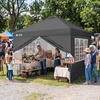 image:imageCROWN SHADES 10X10 Pop Up Canopy Outdoor Camping Canopy Tent 150D SilverCoated Fabric with 4 Sidewalls 4 Sand Bags Metal Frame WhiteGray