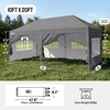 image:imageCROWN SHADES 10X10 Pop Up Canopy Outdoor Camping Canopy Tent 150D SilverCoated Fabric with 4 Sidewalls 4 Sand Bags Metal Frame WhiteGray