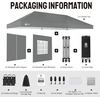 image:imageCROWN SHADES 10X10 Pop Up Canopy Outdoor Camping Canopy Tent 150D SilverCoated Fabric with 4 Sidewalls 4 Sand Bags Metal Frame WhiteGray