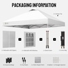 image:imageCROWN SHADES 10X10 Pop Up Canopy Outdoor Camping Canopy Tent 150D SilverCoated Fabric with 4 Sidewalls 4 Sand Bags Metal Frame WhiteWhite