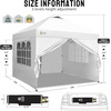 image:imageCROWN SHADES 10X10 Pop Up Canopy Outdoor Camping Canopy Tent 150D SilverCoated Fabric with 4 Sidewalls 4 Sand Bags Metal Frame WhiteWhite