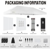 image:imageCROWN SHADES 10X10 Pop Up Canopy Outdoor Camping Canopy Tent 150D SilverCoated Fabric with 4 Sidewalls 4 Sand Bags Metal Frame WhiteWhite
