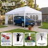 image:imageCROWN SHADES 10X10 Pop Up Canopy Outdoor Camping Canopy Tent 150D SilverCoated Fabric with 4 Sidewalls 4 Sand Bags Metal Frame WhiteWhite