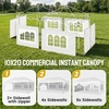 image:imageCROWN SHADES 10X10 Pop Up Canopy Outdoor Camping Canopy Tent 150D SilverCoated Fabric with 4 Sidewalls 4 Sand Bags Metal Frame WhiteWhite