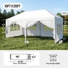 image:imageCROWN SHADES 10X10 Pop Up Canopy Outdoor Camping Canopy Tent 150D SilverCoated Fabric with 4 Sidewalls 4 Sand Bags Metal Frame WhiteWhite