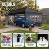 image:imageCROWN SHADES 10X10 Pop Up Canopy Outdoor Camping Canopy Tent 150D SilverCoated Fabric with 4 Sidewalls 4 Sand Bags Metal Frame BlackBlack