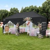 image:imageCROWN SHADES 10X10 Pop Up Canopy Outdoor Camping Canopy Tent 150D SilverCoated Fabric with 4 Sidewalls 4 Sand Bags Metal Frame BlackBlack
