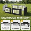 image:imageCROWN SHADES 10X10 Pop Up Canopy Outdoor Camping Canopy Tent 150D SilverCoated Fabric with 4 Sidewalls 4 Sand Bags Metal Frame GrayBlack