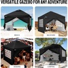 image:imageCROWN SHADES 10X10 Pop Up Canopy Outdoor Camping Canopy Tent 150D SilverCoated Fabric with 4 Sidewalls 4 Sand Bags Metal Frame GrayBlack