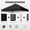 image:imageCROWN SHADES 10X10 Pop Up Canopy Outdoor Camping Canopy Tent 150D SilverCoated Fabric with 4 Sidewalls 4 Sand Bags Metal Frame GrayBlack