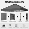 image:imageCROWN SHADES 10X10 Pop Up Canopy Outdoor Camping Canopy Tent 150D SilverCoated Fabric with 4 Sidewalls 4 Sand Bags Metal Frame GrayGray