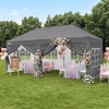 image:imageCROWN SHADES 10X10 Pop Up Canopy Outdoor Camping Canopy Tent 150D SilverCoated Fabric with 4 Sidewalls 4 Sand Bags Metal Frame GrayGray