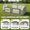 image:imageCROWN SHADES 10X10 Pop Up Canopy Outdoor Camping Canopy Tent 150D SilverCoated Fabric with 4 Sidewalls 4 Sand Bags Metal Frame GrayGray