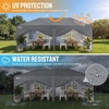 image:imageCROWN SHADES 10X10 Pop Up Canopy Outdoor Camping Canopy Tent 150D SilverCoated Fabric with 4 Sidewalls 4 Sand Bags Metal Frame GrayGray