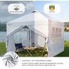 image:imageCROWN SHADES 10X10 Pop Up Canopy Outdoor Camping Canopy Tent 150D SilverCoated Fabric with 4 Sidewalls 4 Sand Bags Metal Frame GrayWhite
