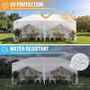 image:imageCROWN SHADES 10X10 Pop Up Canopy Outdoor Camping Canopy Tent 150D SilverCoated Fabric with 4 Sidewalls 4 Sand Bags Metal Frame GrayWhite