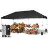 image:imageCROWN SHADES 10X20 Pop Up Canopy Commercial Outdoor Camping Tent 400D Fabric with 6 Sidewalls 6 Sand Bags StoN Go Bag GrayBlack