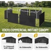 image:imageCROWN SHADES 10X20 Pop Up Canopy Commercial Outdoor Camping Tent 400D Fabric with 6 Sidewalls 6 Sand Bags StoN Go Bag GrayBlack