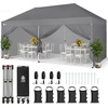 image:imageCROWN SHADES 10X20 Pop Up Canopy Commercial Outdoor Camping Tent 400D Fabric with 6 Sidewalls 6 Sand Bags StoN Go Bag GrayGray