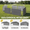 image:imageCROWN SHADES 10X20 Pop Up Canopy Commercial Outdoor Camping Tent 400D Fabric with 6 Sidewalls 6 Sand Bags StoN Go Bag GrayGray