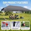 image:imageCROWN SHADES 10X20 Pop Up Canopy Commercial Outdoor Camping Tent 400D Fabric with 6 Sidewalls 6 Sand Bags StoN Go Bag GrayGray