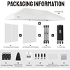 image:imageCROWN SHADES 10X20 Pop Up Canopy Commercial Outdoor Camping Tent 400D Fabric with 6 Sidewalls 6 Sand Bags StoN Go Bag GrayWhite